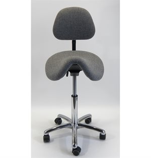 Tarok Comfort sadelstol med ryglæn, All-Matic sædeindstilling, grå stof 3303